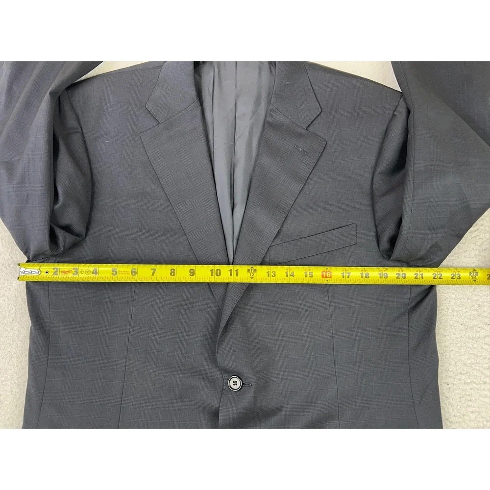 Canali Mens 44R Gray Glen Plaid Wool Suit Jacket Classic Fit Made Italy 2 Button